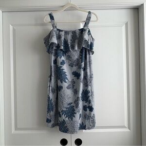 Tommy Hilfiger Blue and White Floral Mini Dress EUC